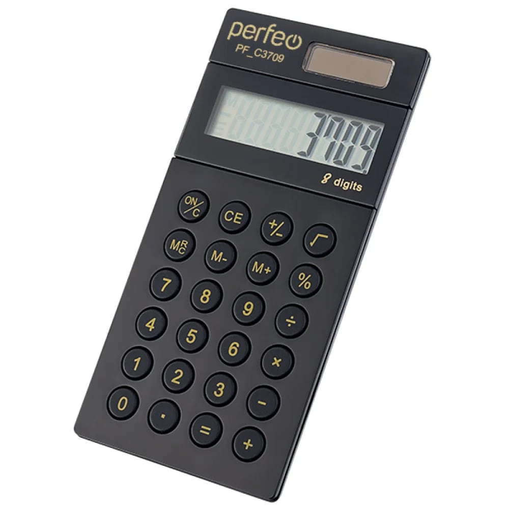 Perfeo калькулятор PF_С3709, карманный, 8-разр., черный