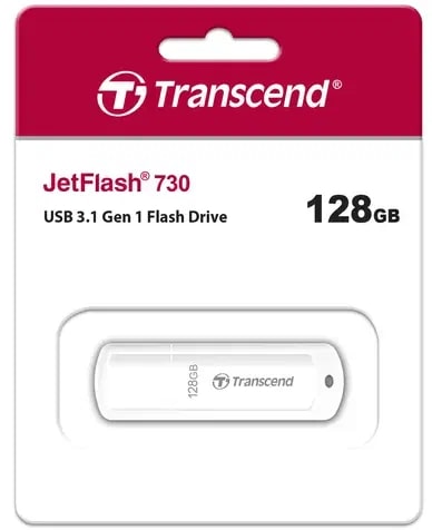 Transcend USB 3.1 Flash 128 Gb JetFlash 730 (Белый)
