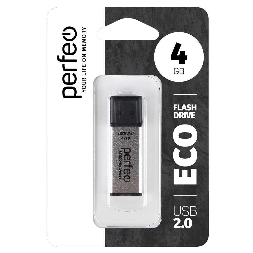 Perfeo USB 2.0 Flash 4 Gb E03 Silver economy series