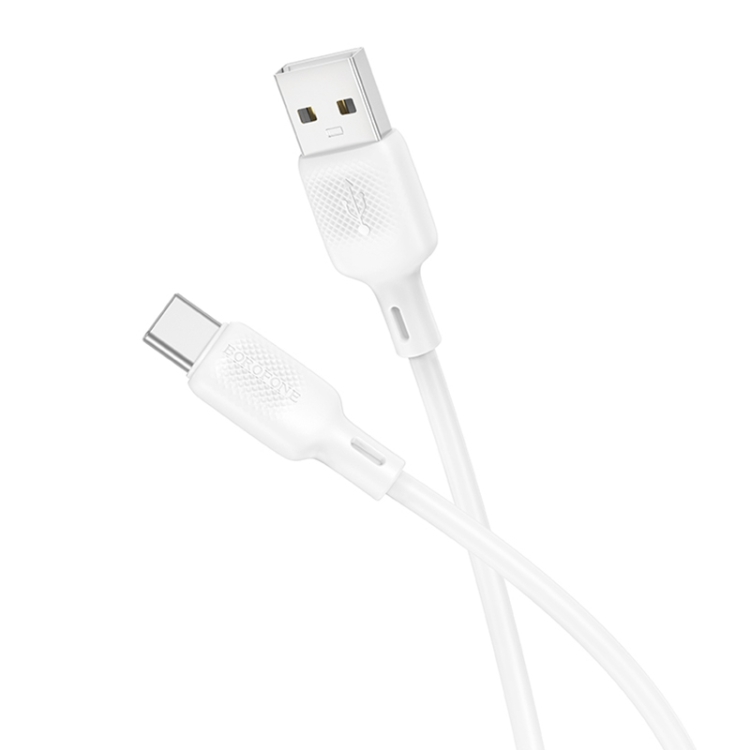 Borofone кабель Type-C - USB, 1м, BX113, 3.0A, белый, силикон
