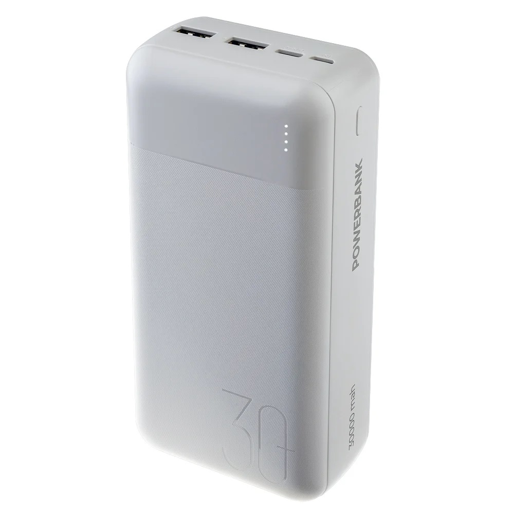 Perfeo внешний аккумулятор 30000 mAh, (White)
