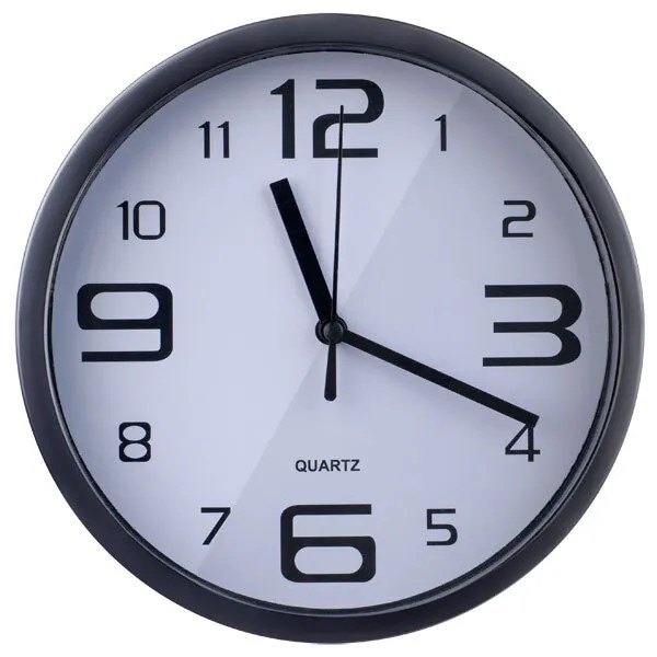 Perfeo настенные часы "PF-WC-001", круглые, диаметр 20 см, черный корпус/белый циферблат