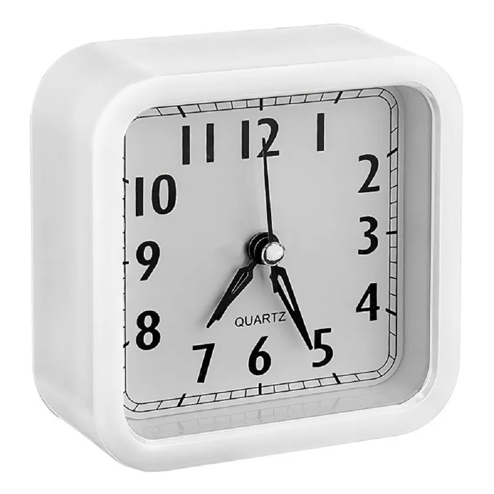 Perfeo Quartz часы-будильник "PF-TC-019", квадратные, белые