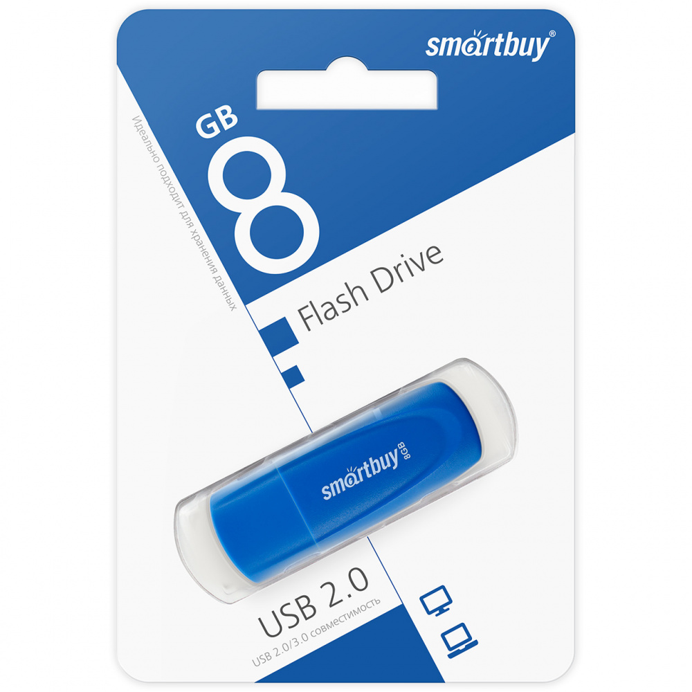 Smartbuy USB 2.0 Flash 8 Gb Scout (Blue)