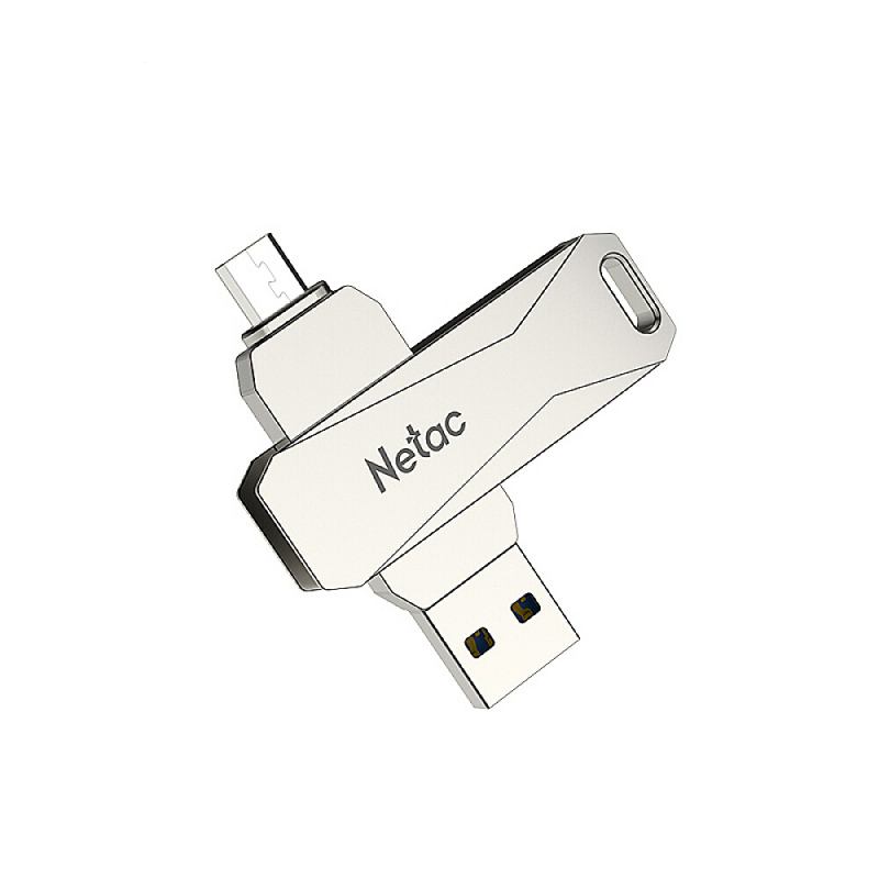 Netac USB 3.0 Flash 64 Gb U381 Dual (USB/microUSB) (Серебро)