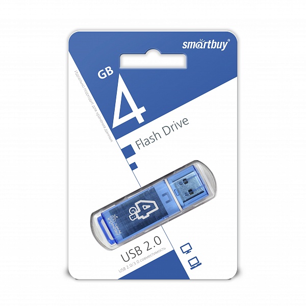 Smartbuy USB 2.0 Flash 4 Gb Glossy (Blue)
