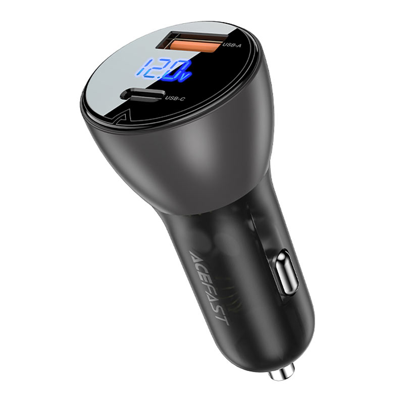 ACEFAST автомобильное зарядное устройство B6, черное, PD 45Вт + USB QC3.0 18Вт