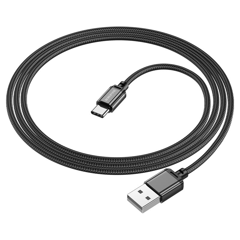 Borofone кабель Type-C - USB, 1м, BX87, 3.0A, черный, нейлон
