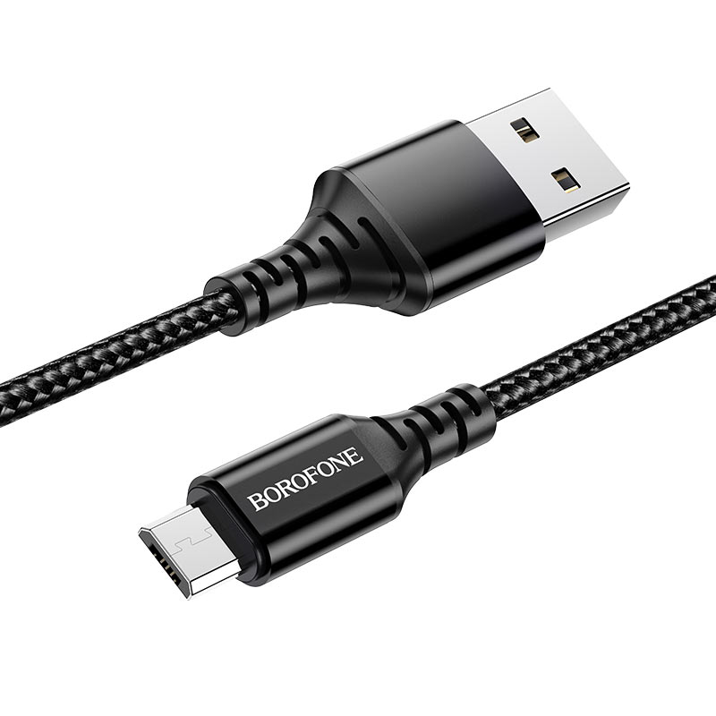Borofone кабель micro USB, 1 м, BX54, черный, нейлон, 2.4A