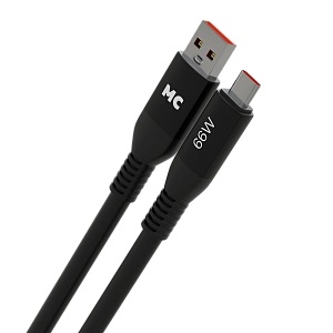More Choice кабель Type-C - USB, 1 м, K83a, 6А, 66W, черный, силикон