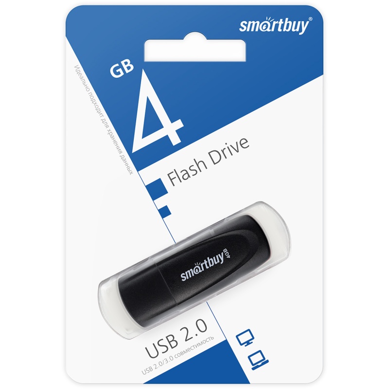 Smartbuy USB 2.0 Flash 4 Gb Scout (Black)