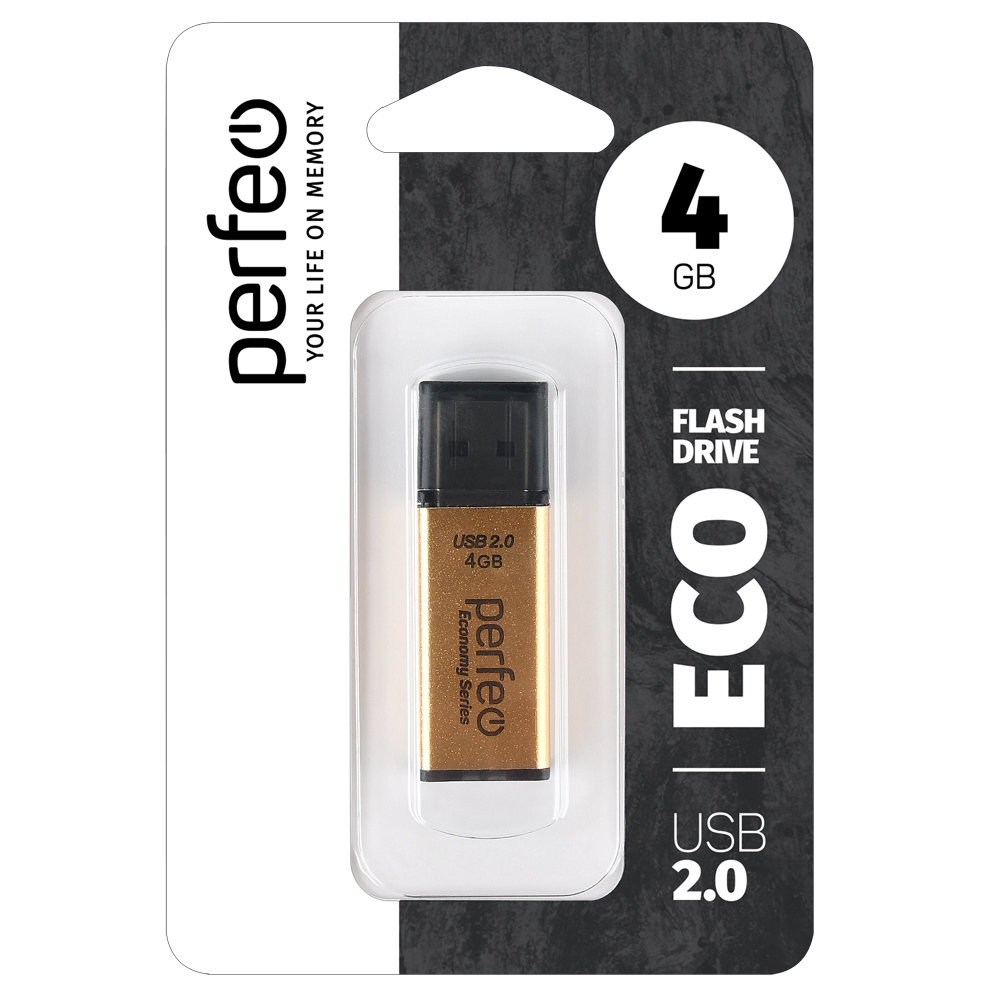 Perfeo USB 2.0 Flash 4 Gb E03 Gold economy series