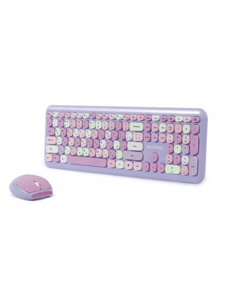 Smartbuy комплект беспроводная клавиатура+мышь 666395, фиолетовый