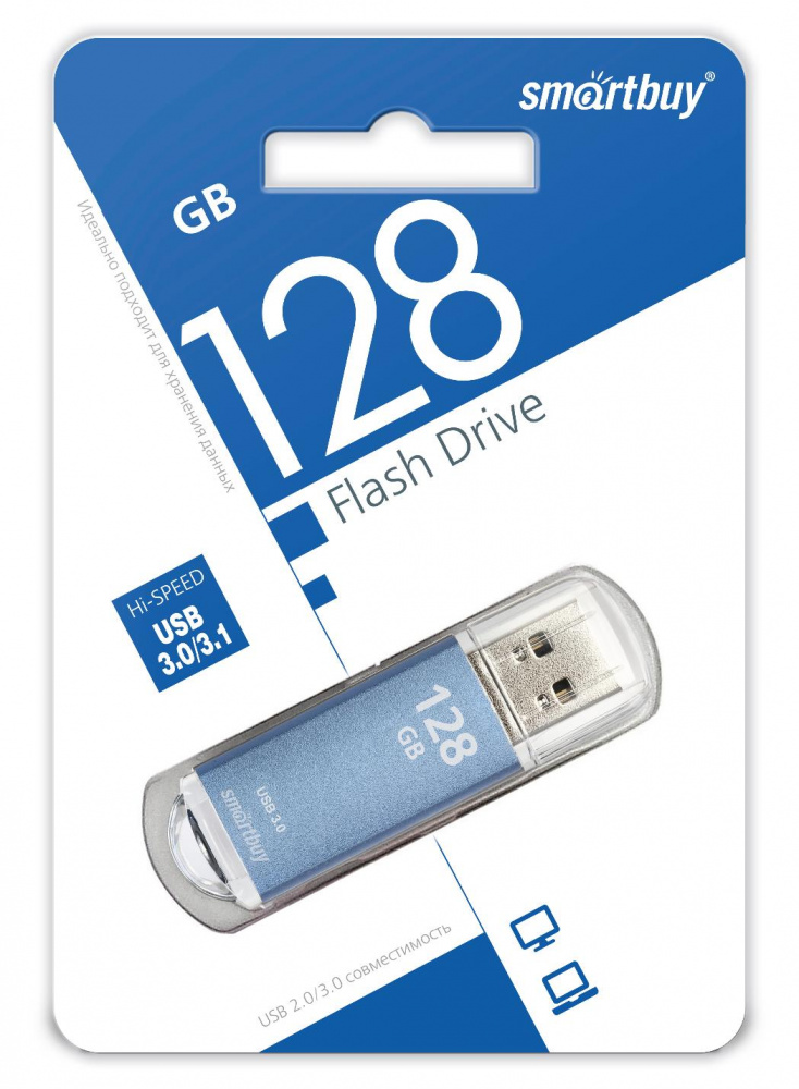 Smartbuy USB 3.1 Flash 128 Gb V-Cut (Blue)