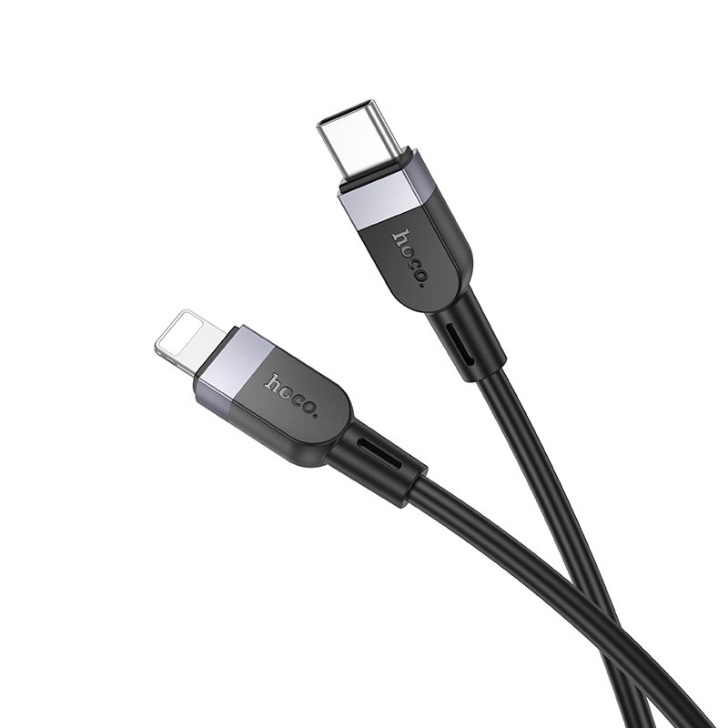 Hoco кабель Lightning - Type-C, 3 м, X109, 27Вт, черный, силикон