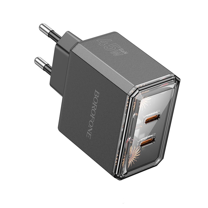 Borofone сетевое зарядное устройство BAS33A, 2 PD 45W, черное