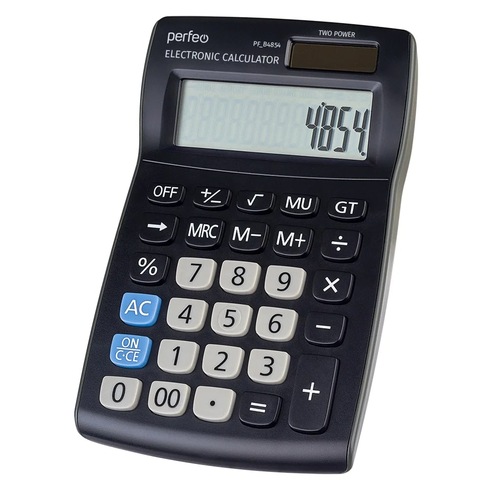 Perfeo калькулятор PF_B4854, бухгалтерский, 12-разр., черный