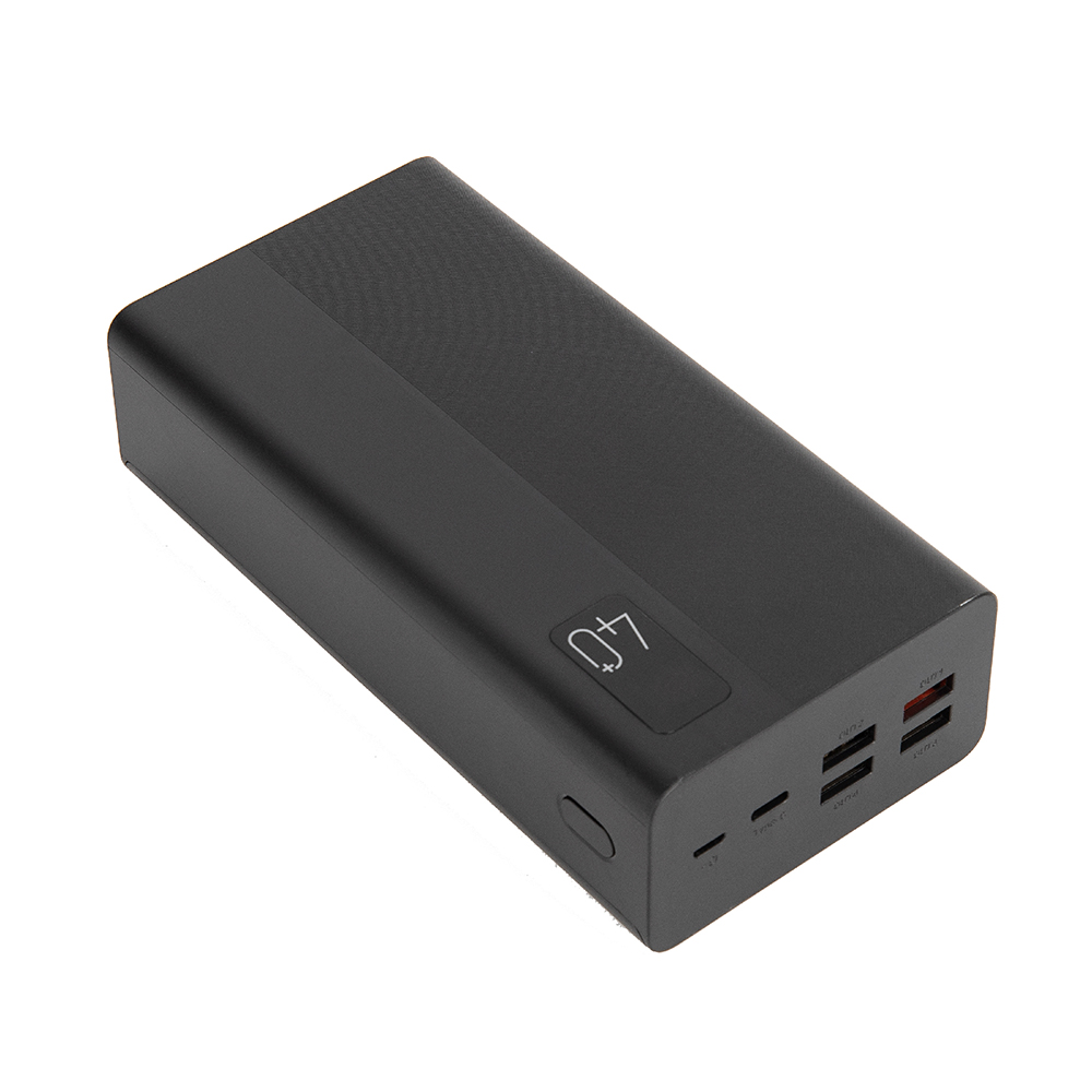 Внешний аккумулятор Perfeo MOUNTAINS 40000 mah LED дисплей/PD + QC 3.0/Type-C/4 USB Black