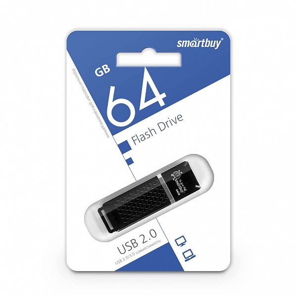 Smartbuy USB 2.0 Flash 64 Gb Quartz (Black)