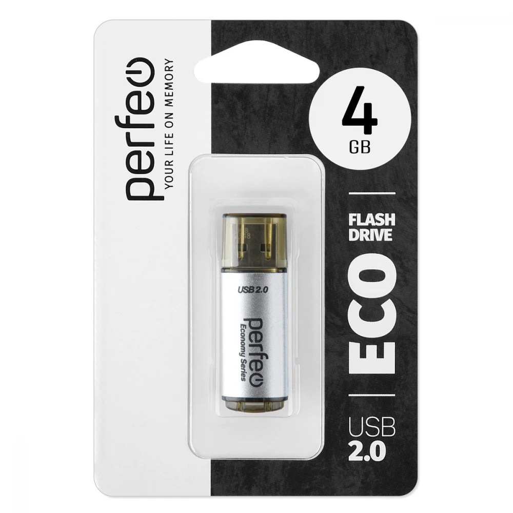 Perfeo USB 2.0 Flash 4 Gb E04 Silver economy series