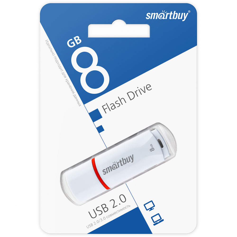 Smartbuy USB 2.0 Flash 8 Gb Crown (White)