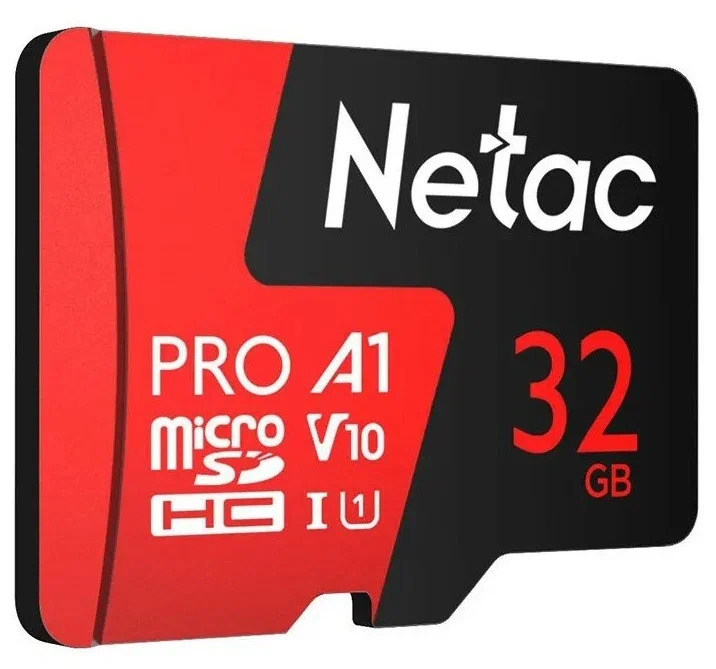 Карта памяти MicroSD 32 Gb Netac P500  Extreme Pro  Class 10 UHS-I A1 V10 (100 Mb/s) без адаптера