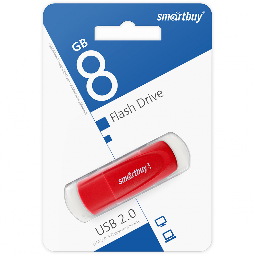Smartbuy USB 2.0 Flash 8 Gb Scout (Red)