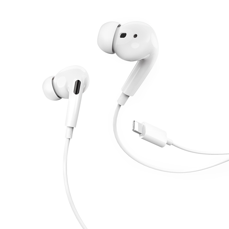 Hoco наушники с микрофоном M1 Pro Original, внутриканальные, белые, 8 pin