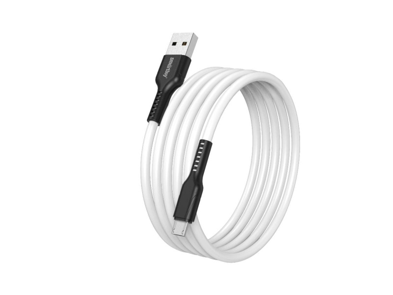 Smartbuy кабель micro USB, 1 м, S21, белый, силиконовый