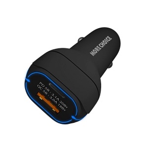 More Choice автомобильное зарядное устройство AC32, черное, 38Вт, PD 20Вт + USB QC3.0 18Вт