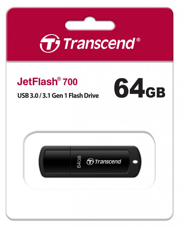 Transcend USB 3.1 Flash 64 Gb JetFlash 700 (Черный)