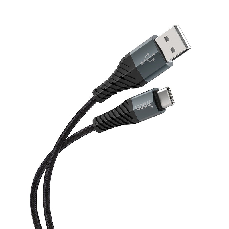 Hoco кабель Type-C - USB, 0.25 м, X38, 3.0А, черный, нейлон