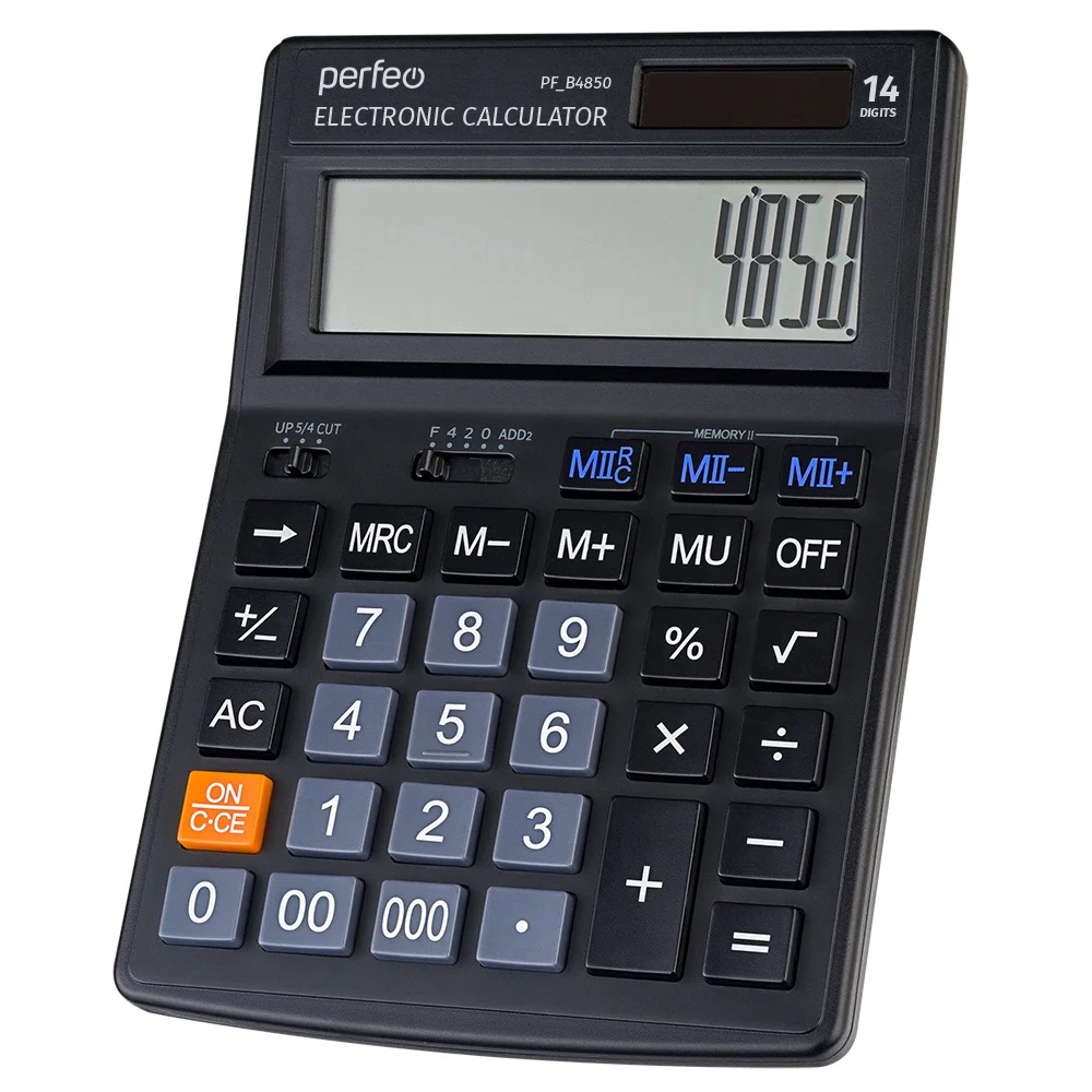 Perfeo калькулятор PF_B4850, бухгалтерский, 14-разрядный, черный
