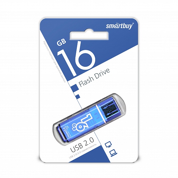 Smartbuy USB 2.0 Flash 16 Gb Glossy (Blue)