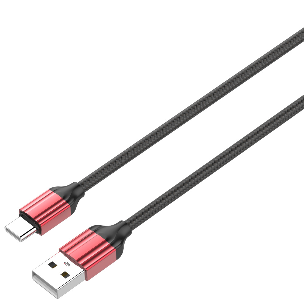 LDNIO кабель Type-C - USB, 1 м, LS431, красный, нейлон