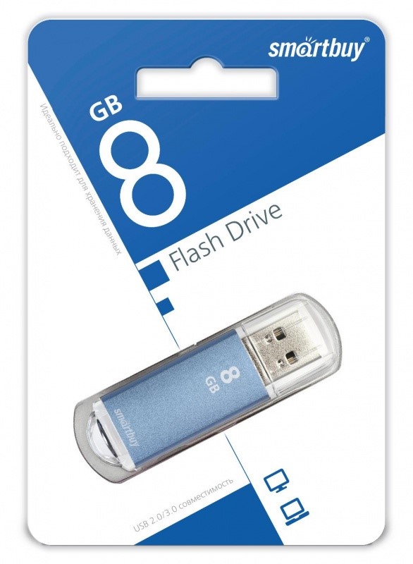 Smartbuy USB 2.0 Flash 8 Gb V-Cut (Blue)