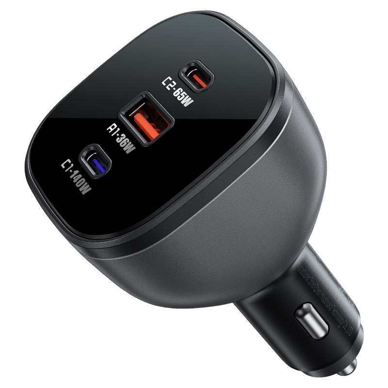 ACEFAST автомобильное зарядное устройство B14, черное, 2*PD 140Вт+65Вт + USB QC3.0 36Вт