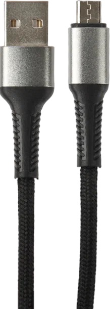 Perfeo кабель micro USB, 1 м, Avangard, черный, нейлон, 2.4A