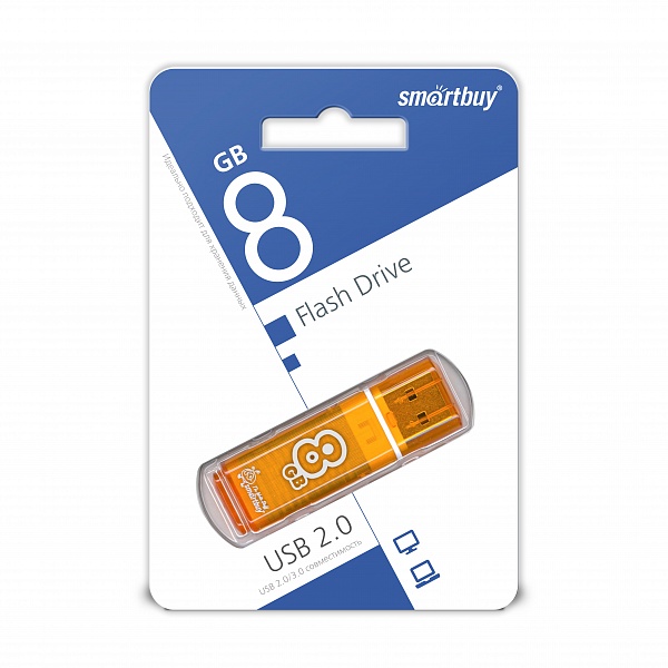 Smartbuy USB 2.0 Flash 8 Gb Glossy (Orange)