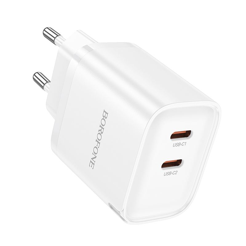 Borofone сетевое зарядное устройство BA85A, 2 PD 35W, белое