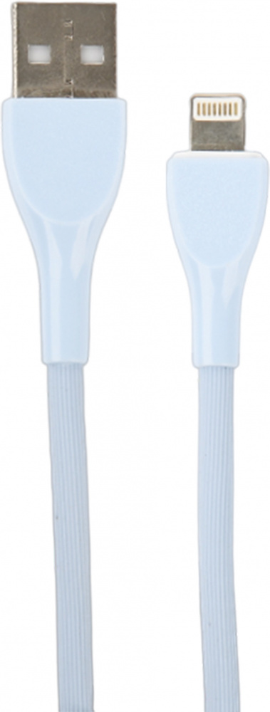 Perfeo кабель Lightning - USB, 1 м, Ultra Soft, голубой, силикон, 2.4A