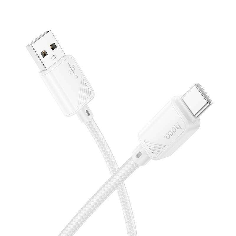 Hoco кабель Type-C - USB, 1м, X113, 3.0А, белый, нейлон