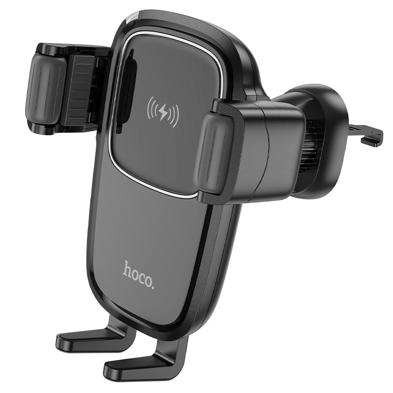 Hoco автомобильный держатель HW1 Pro, беспроводная зарядка, чёрный, на решетку воздуховода