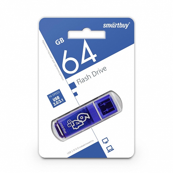 Smartbuy USB 3.1 Flash 64 Gb Glossy (Dark Blue)