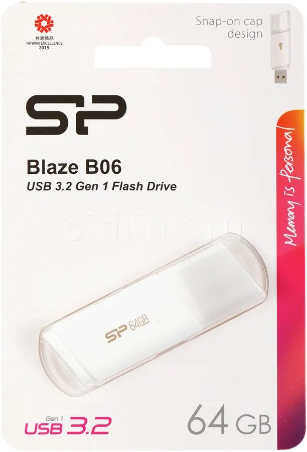 Silicon Power USB 3.2 Flash 64 Gb Blaze B06 (White)