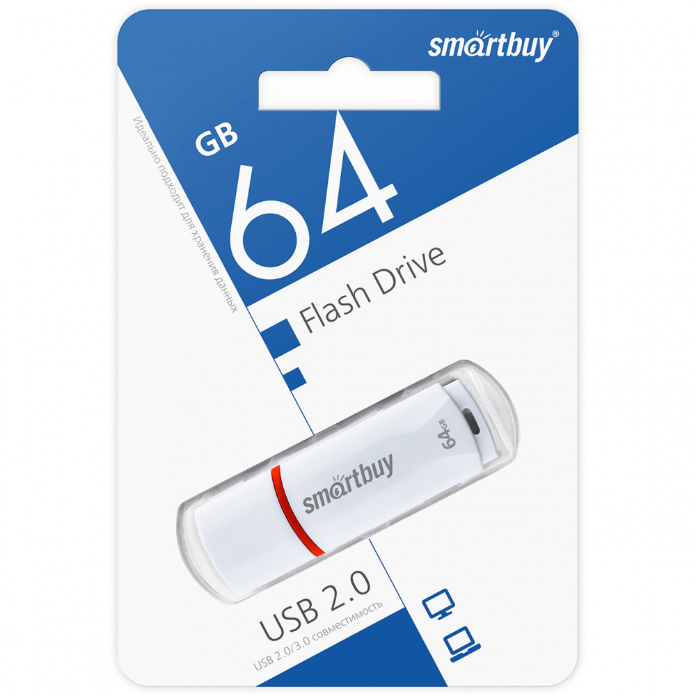 Smartbuy USB 2.0 Flash 64 Gb Crown (White)