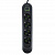 Perfeo сетевой удлинитель AMPER, 2.0м, 4 розетки, 10А, 2500 Вт, 3 USB,  черный