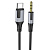 Borofone кабель Type-C - Jack 3.5 мм, 1 м, BL19, черный, ПВХ