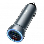 Hoco автомобильное зарядное устройство Z54a Prosperous, серое, PD 30Вт + USB QC 3.0 18Вт