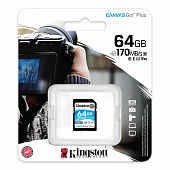 Kingston карта памяти SDXC 64 Gb Class10, Canvas Go +, UHS-I, U3, V30, 170/70MB/s